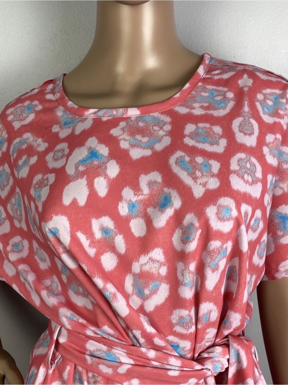 NEW BAJA EAST PINK ANIMAL PRINT T-SHIRT MINI DRESS - Picture 3 of 7